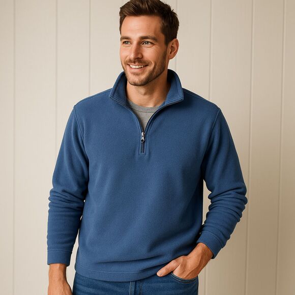 Lands' End Other - Lands End Men's Blue Quarter-Zip Sweater Medium